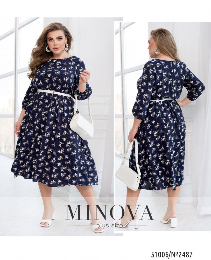 Платье 2487-темно-синий Minova