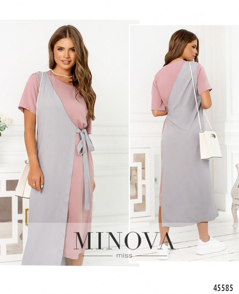 Платье 2288-пудра-серый Minova