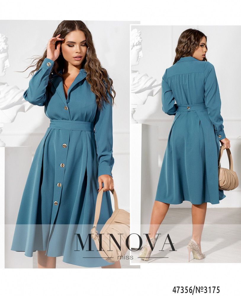 Платье 3175-серо-голубой Minova