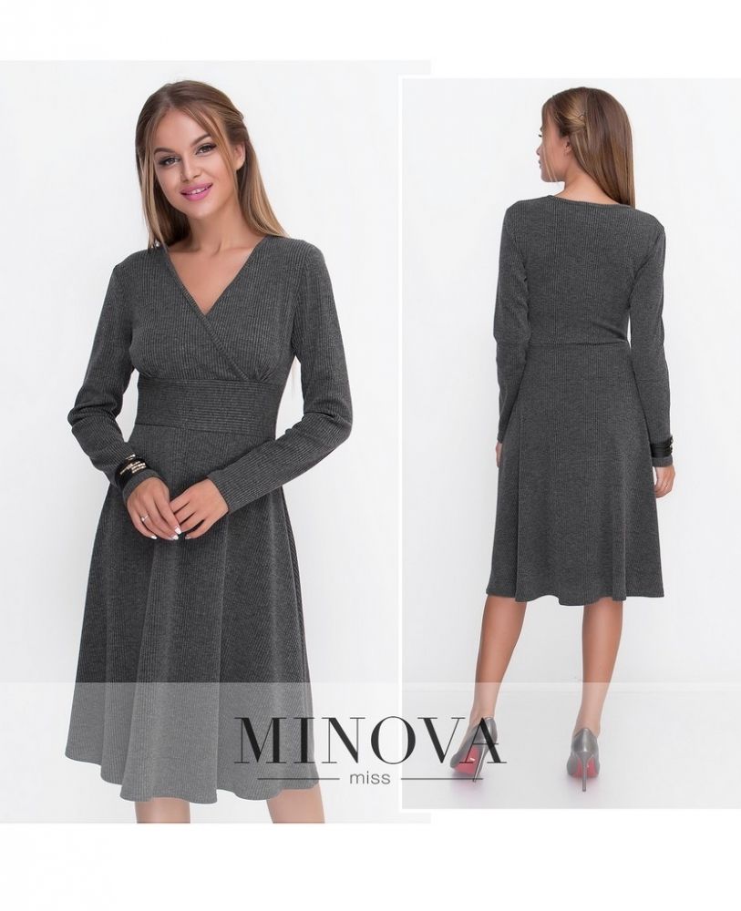 Платье 3102-темно-серый Minova