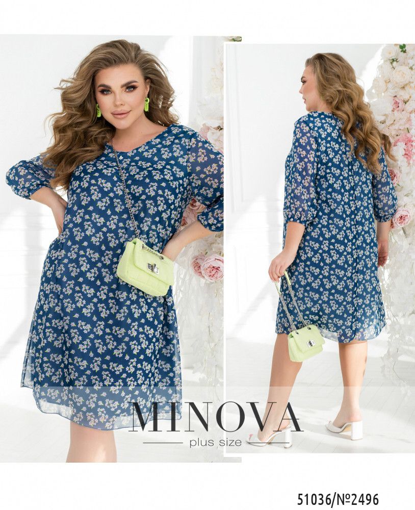 Платье 2496-синий Minova