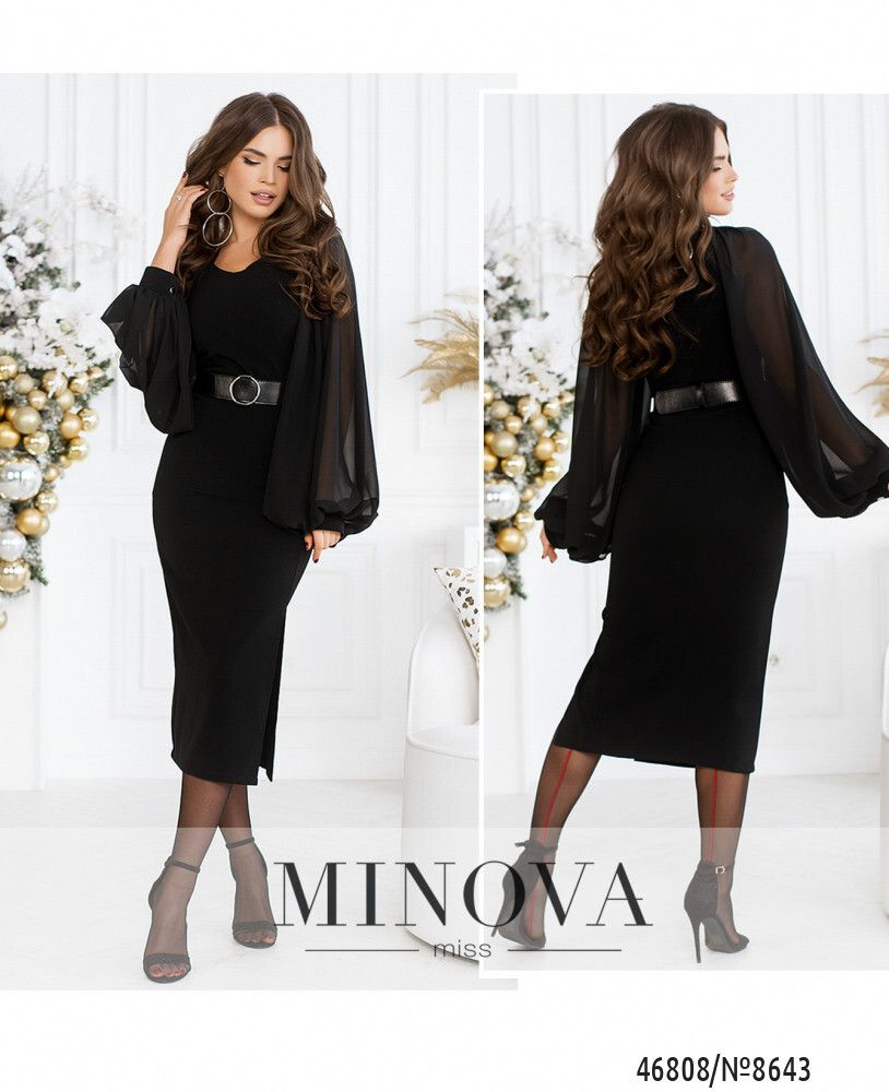 Платье 8643-черный Minova