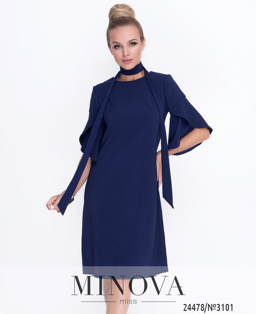 Платье 3101-темно-синий Minova