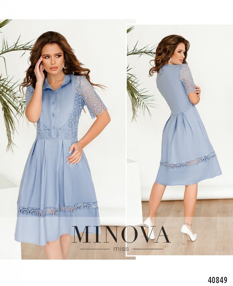 Платье 1098-голубой Minova
