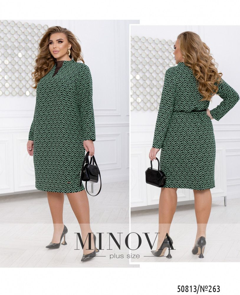 Платье 263-черно-зеленый Minova