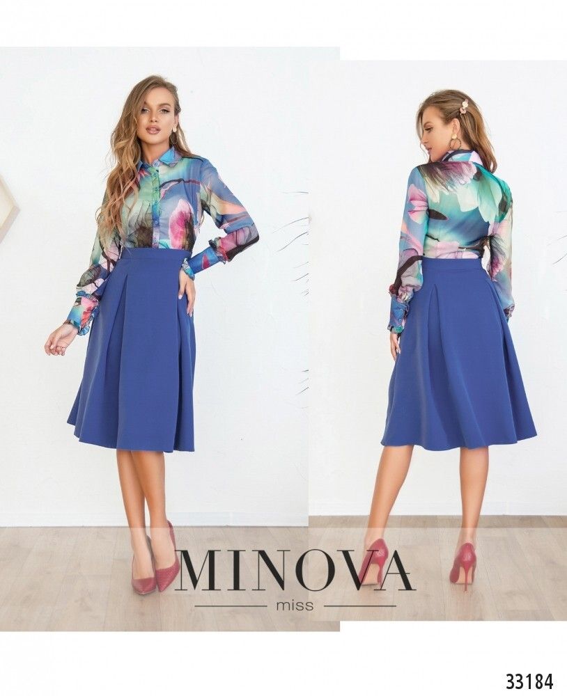 Платье 3123-светло-синий Minova