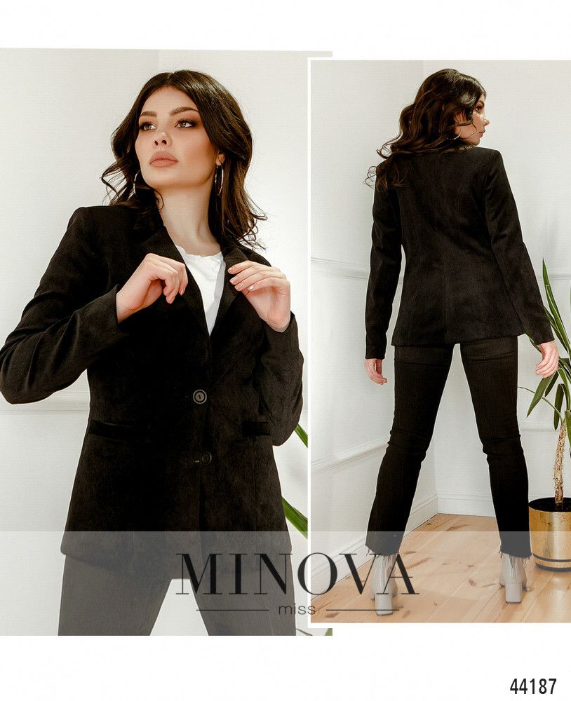 Пиджак 2154-черный-вельвет Minova