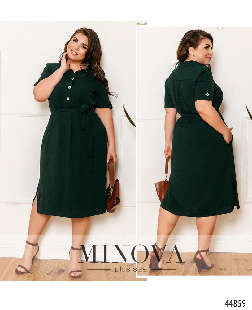 Платье 01122-темно-зеленый Minova