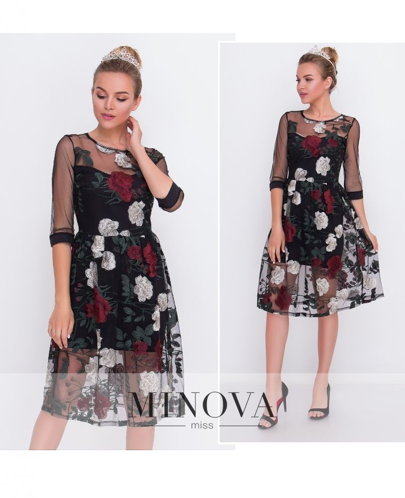 Платье 2102-черный Minova