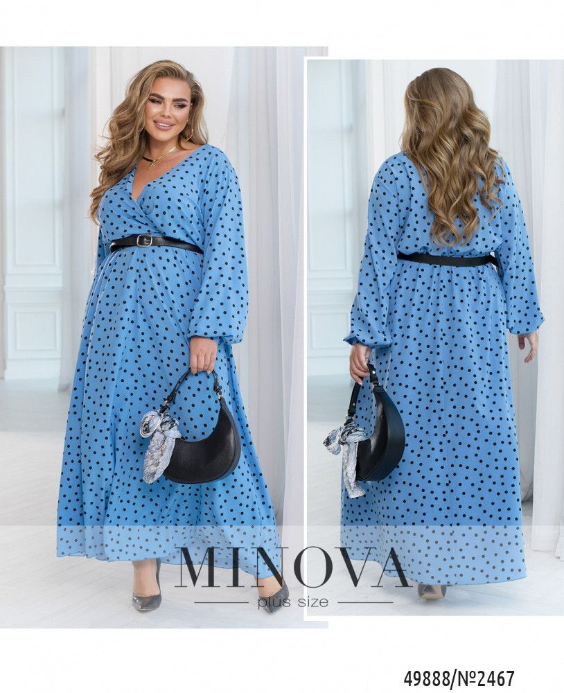 Платье 2467-голубой Minova