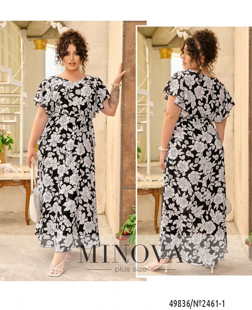 Платье 2461-1-черный Minova