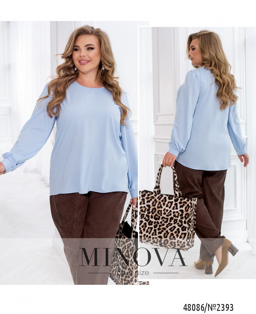 Блуза 2393-голубой Minova
