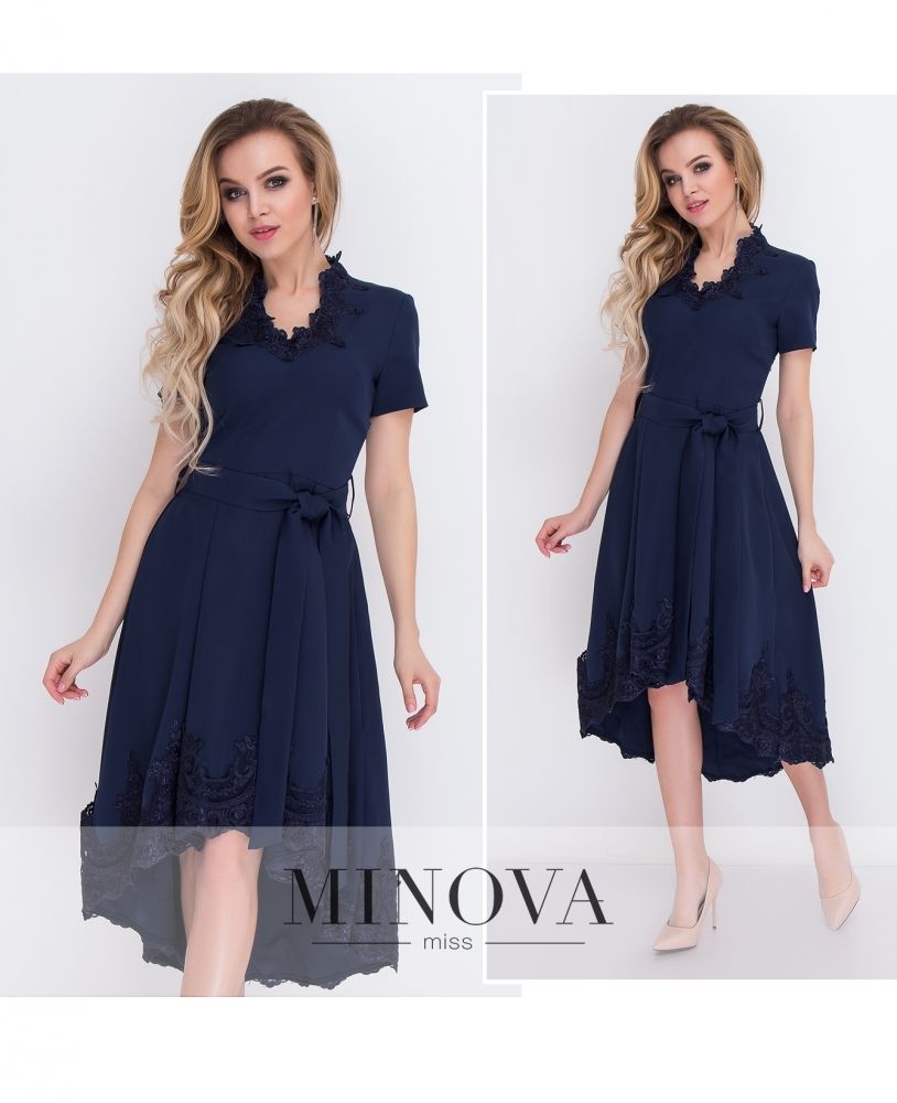 Платье 8575-темно-синий Minova