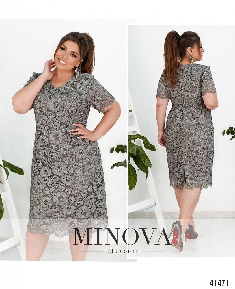 Платье 159-серый Minova