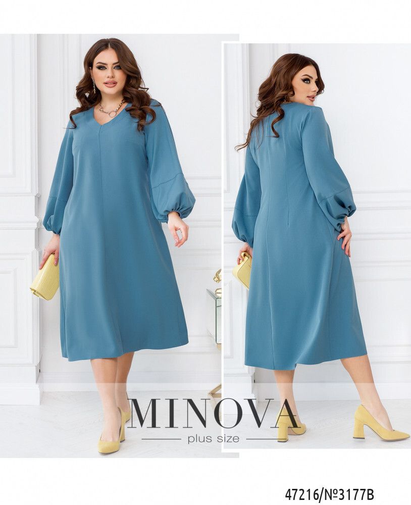Платье 3177B-голубой Minova
