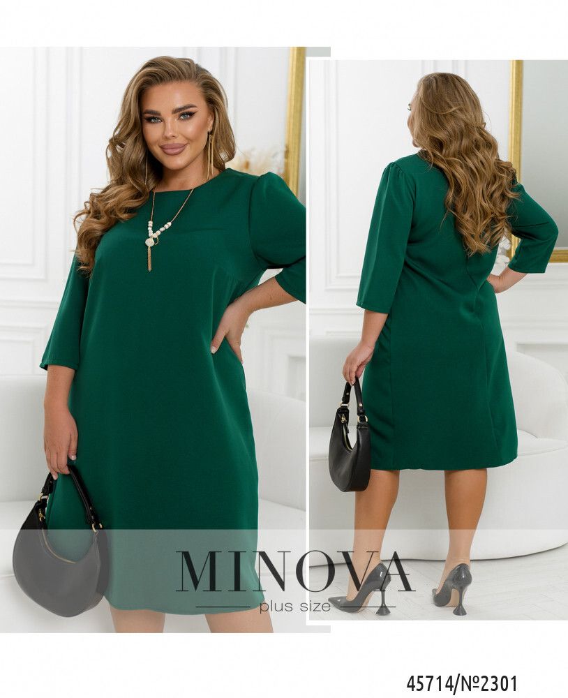 Платье 2301-темно-зеленый Minova