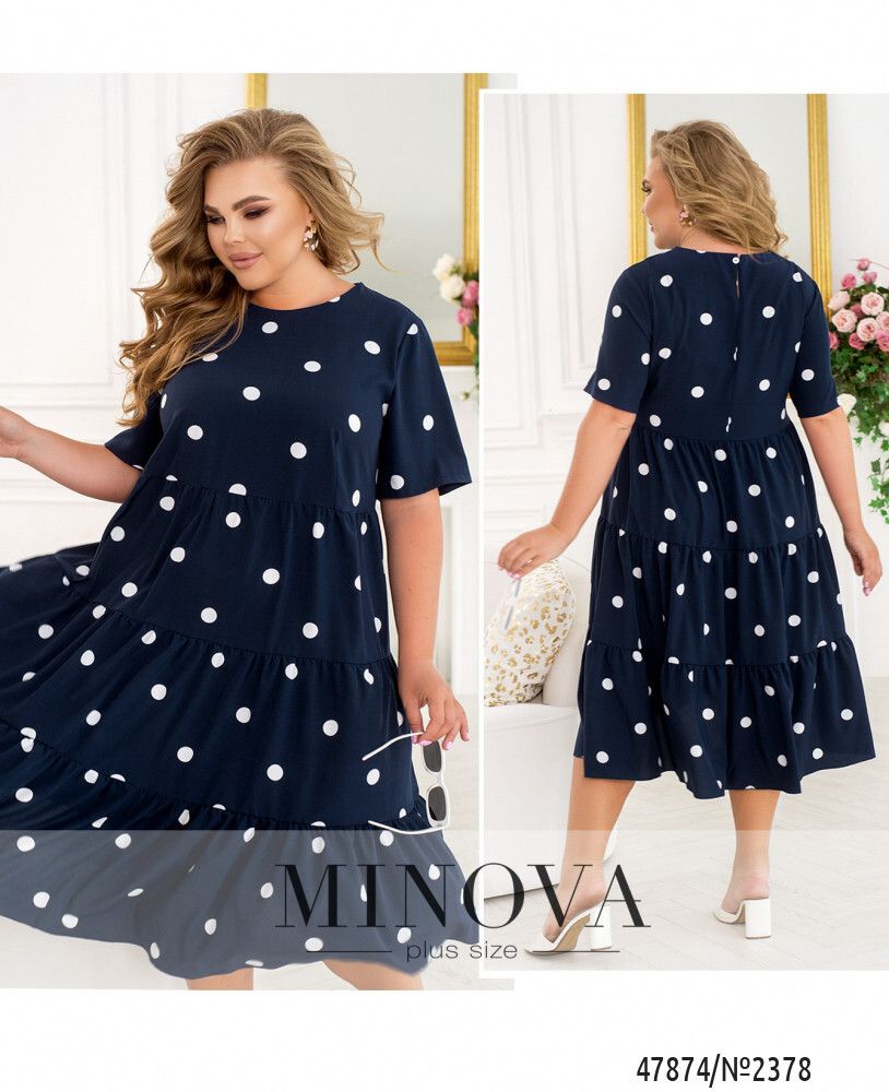 Платье 2378-Темно-синий Minova