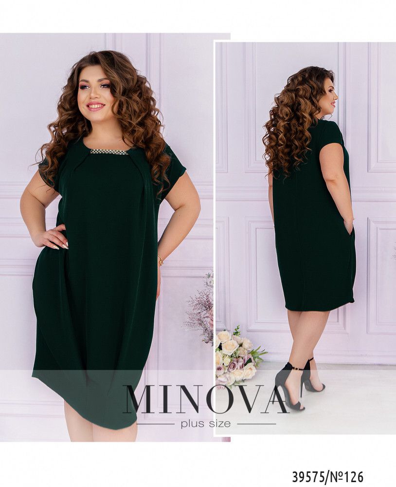 Платье 126-темно-зеленый Minova