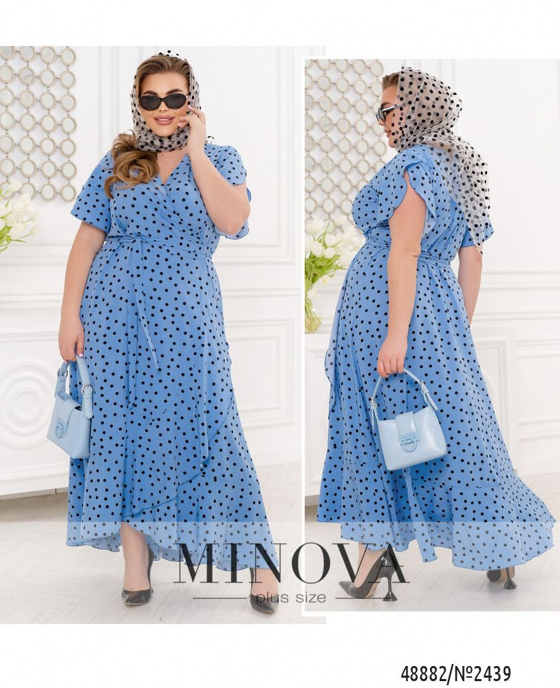 Платье 2439-голубой Minova