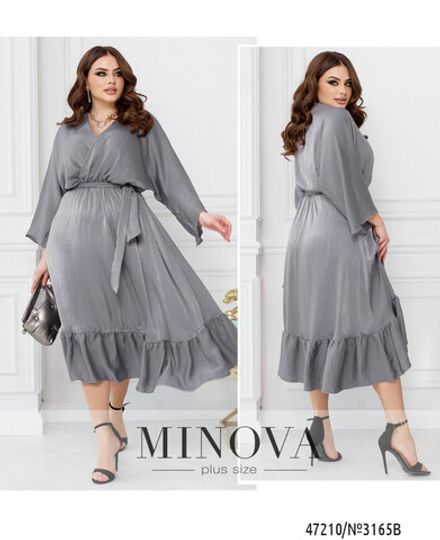Платье 3165B-Серый Minova Фото 1