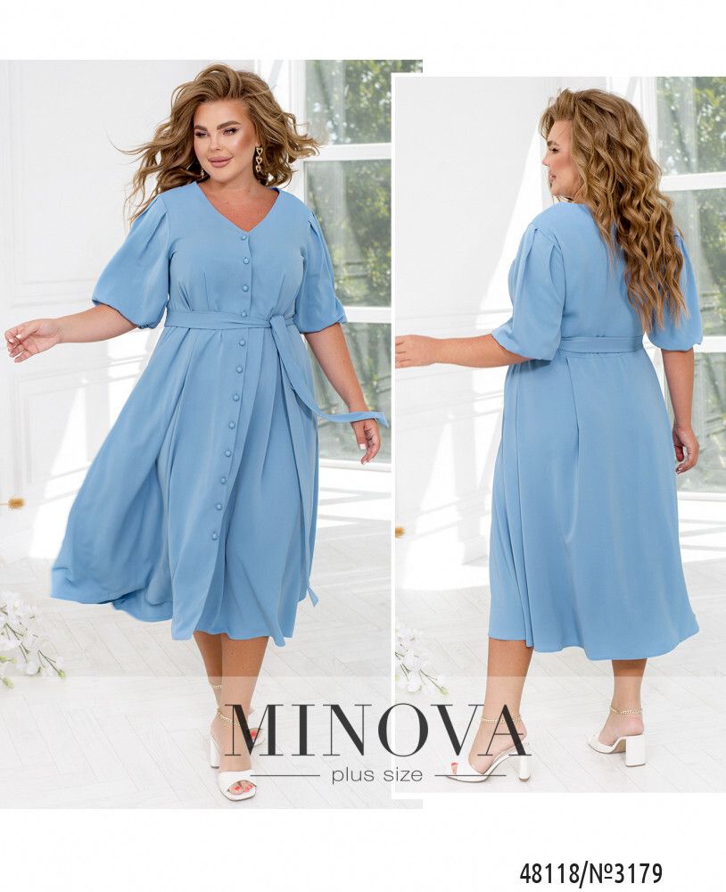 Платье 3179-голубой Minova