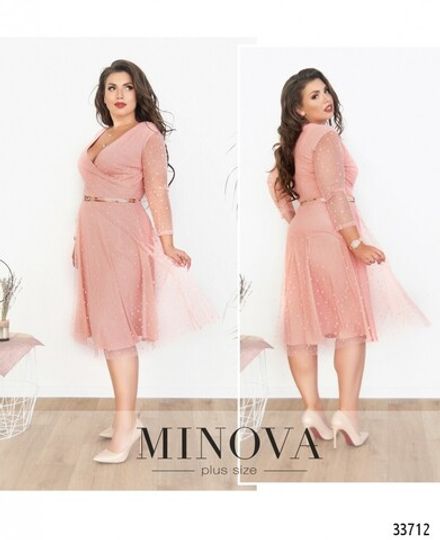 Платье 286-розовый Minova Фото 1