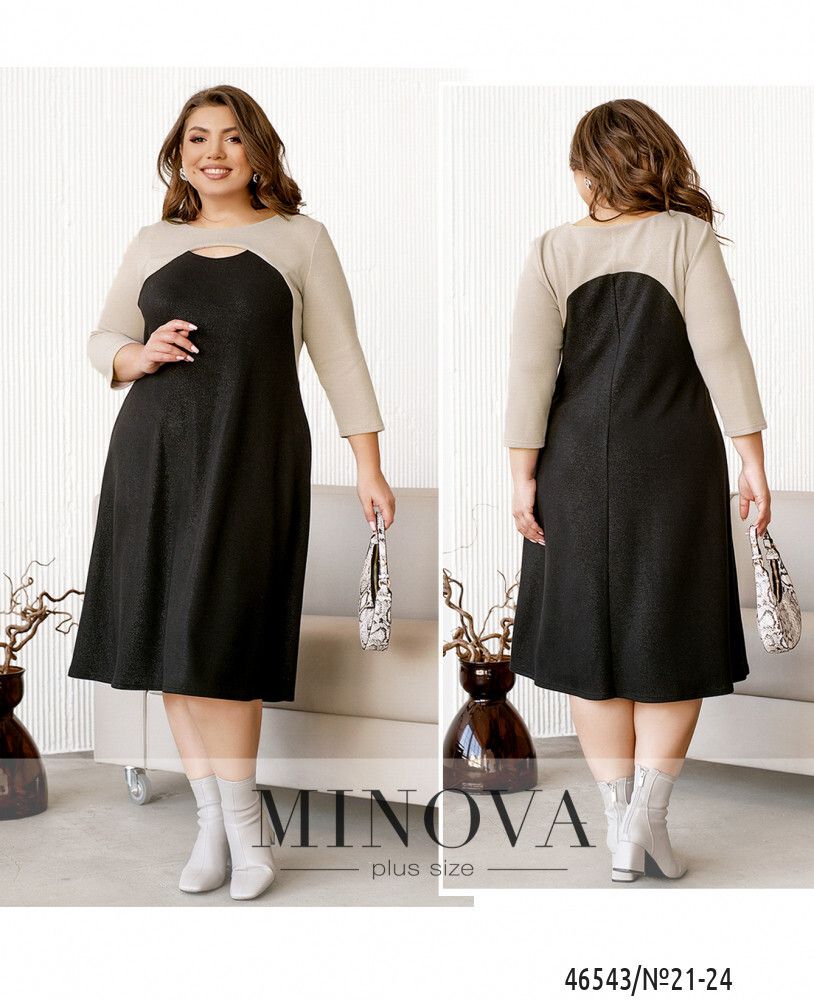 Платье 21-24-черный-бежевый Minova