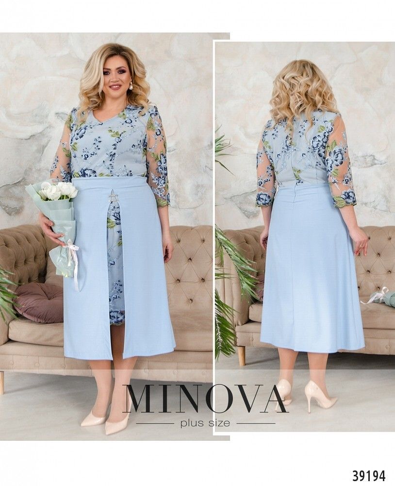 Платье 421Б-голубой Minova