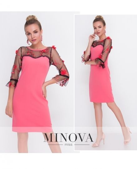 Платье 1087-корал Minova Фото 1
