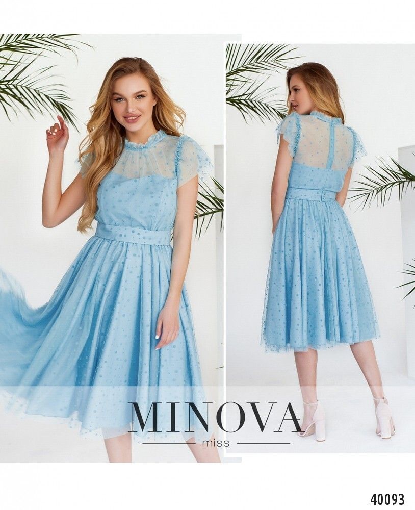 Платье 3144-голубой Minova