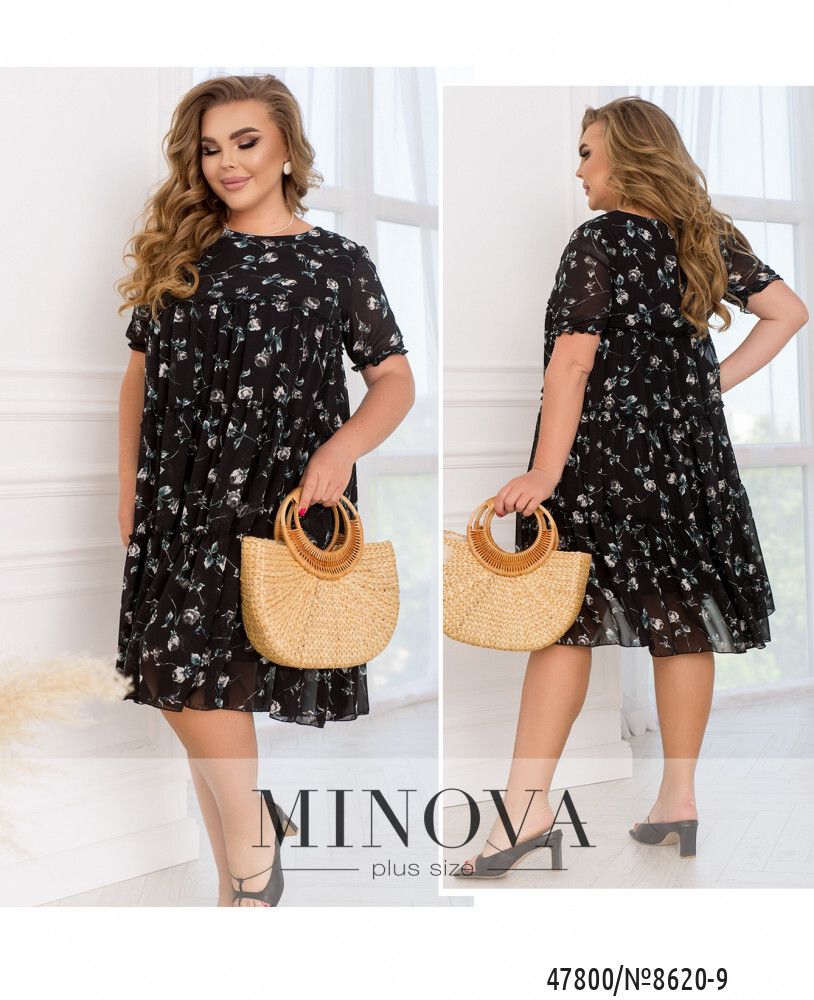 Платье 8620-9-черный Minova