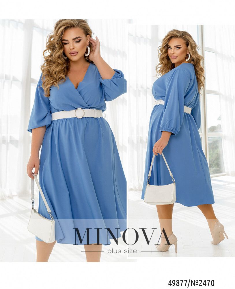 Платье 2470-голубой Minova