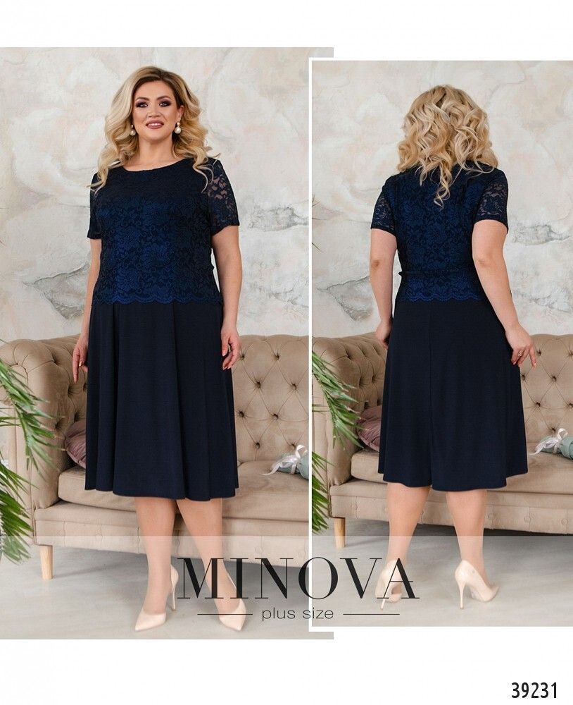 Платье 420-синий Minova
