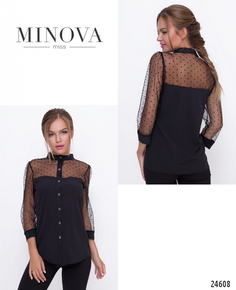 Блуза 1095-черный Minova