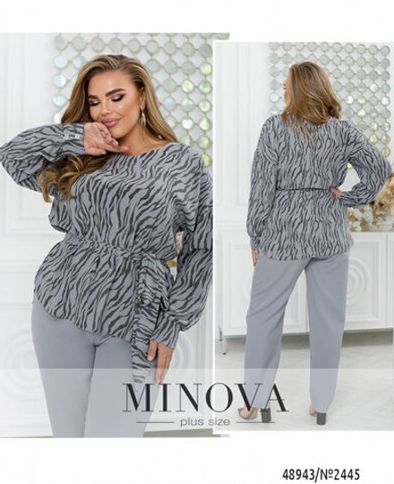 Блуза 2445-серый Minova Фото 1
