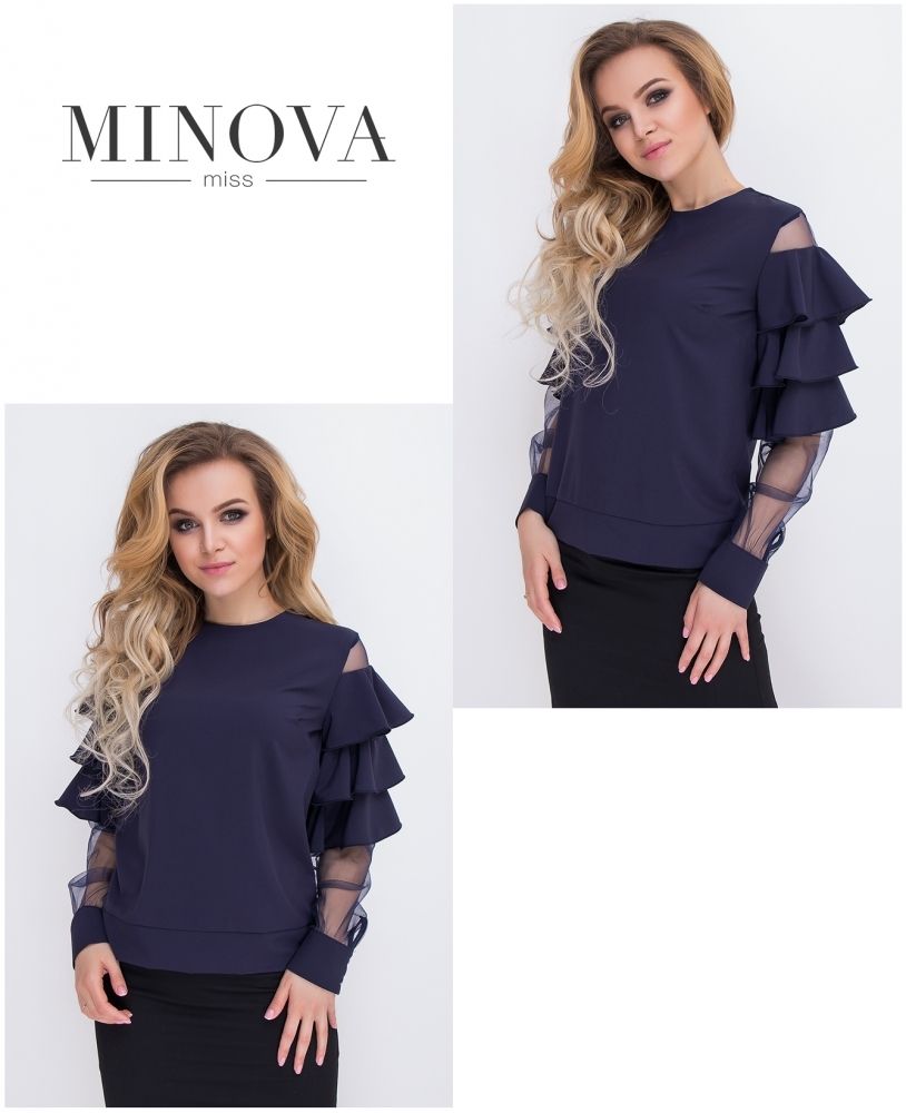 Блуза 8578-темно-синий Minova