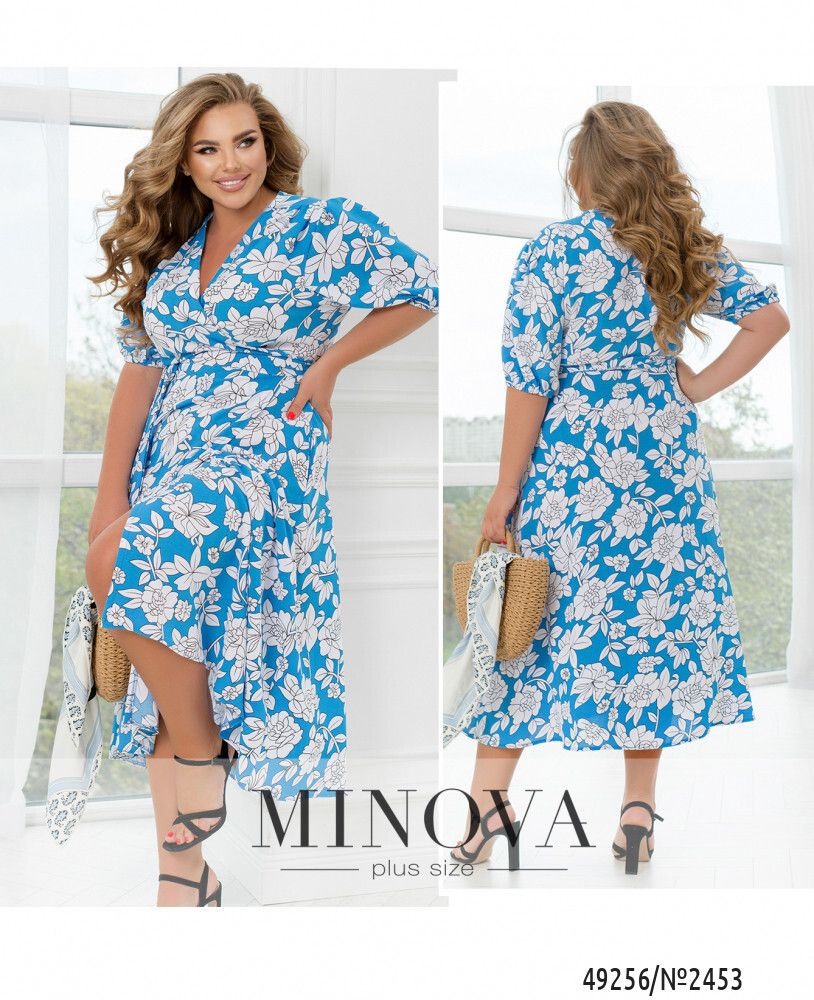 Платье 2453-голубой Minova