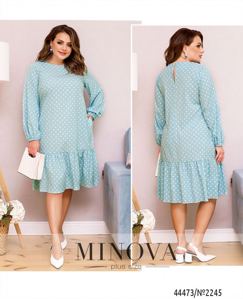 Платье 2245-голубой Minova