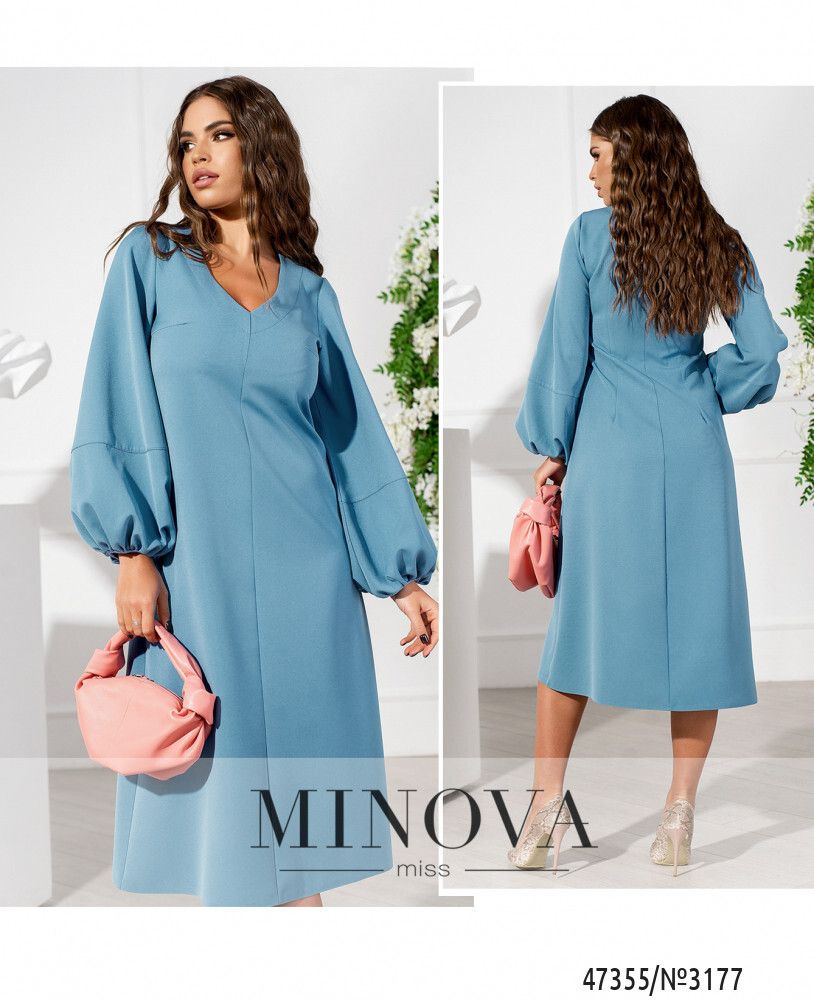 Платье 3177-голубой Minova