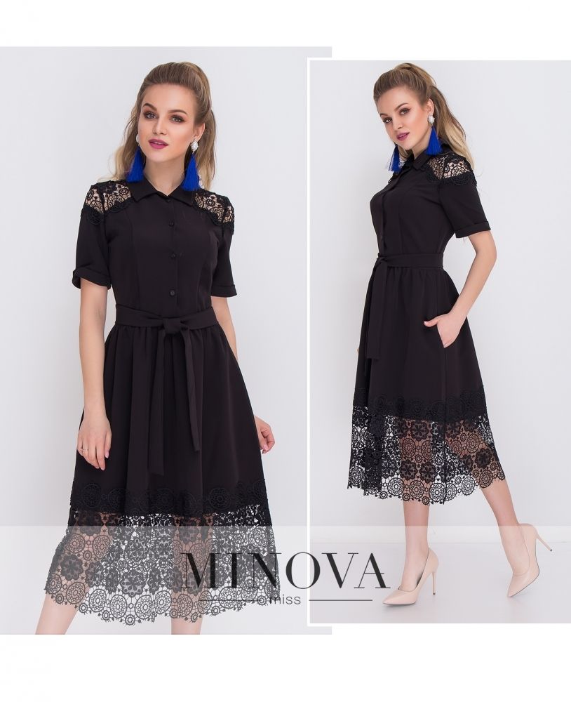Платье 1040-черный Minova