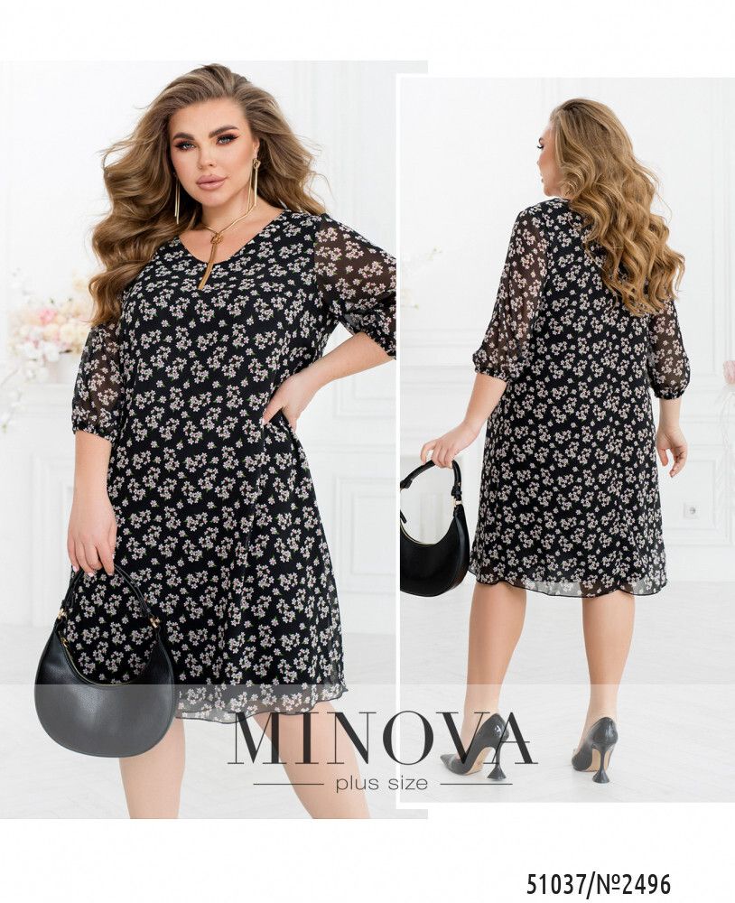 Платье 2496-черный Minova