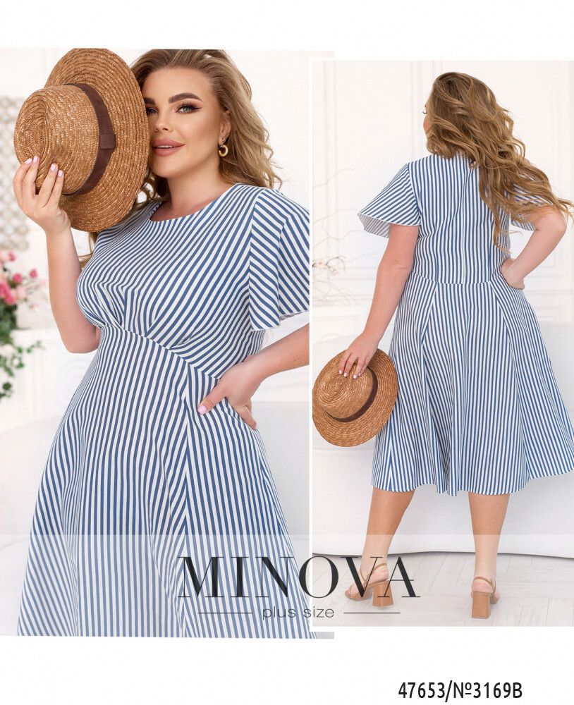Платье 3169B-Голубой Minova
