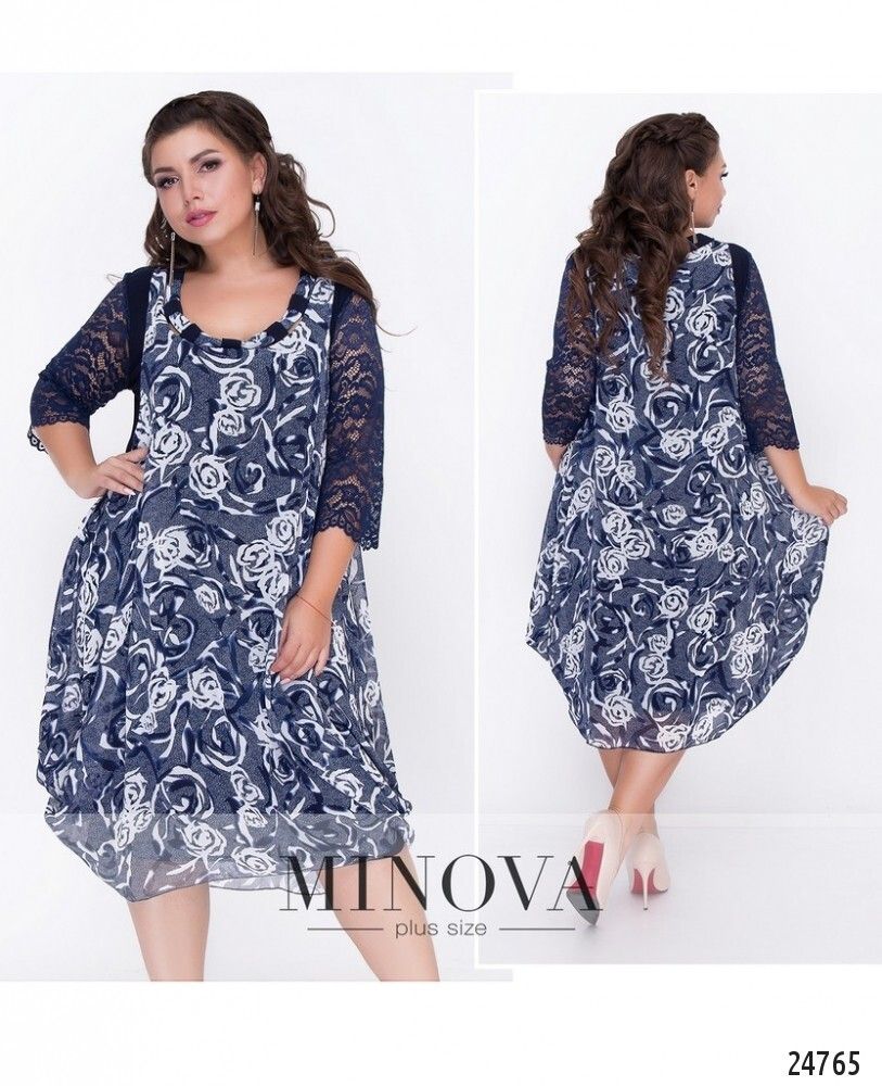 Платье 312-синий Minova