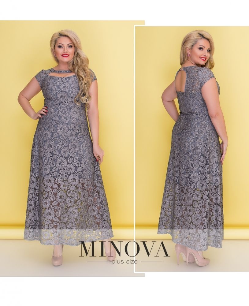 Платье 00275-серый Minova
