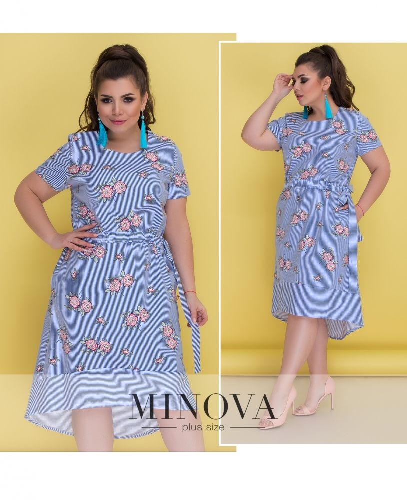 Платье 296-голубой Minova