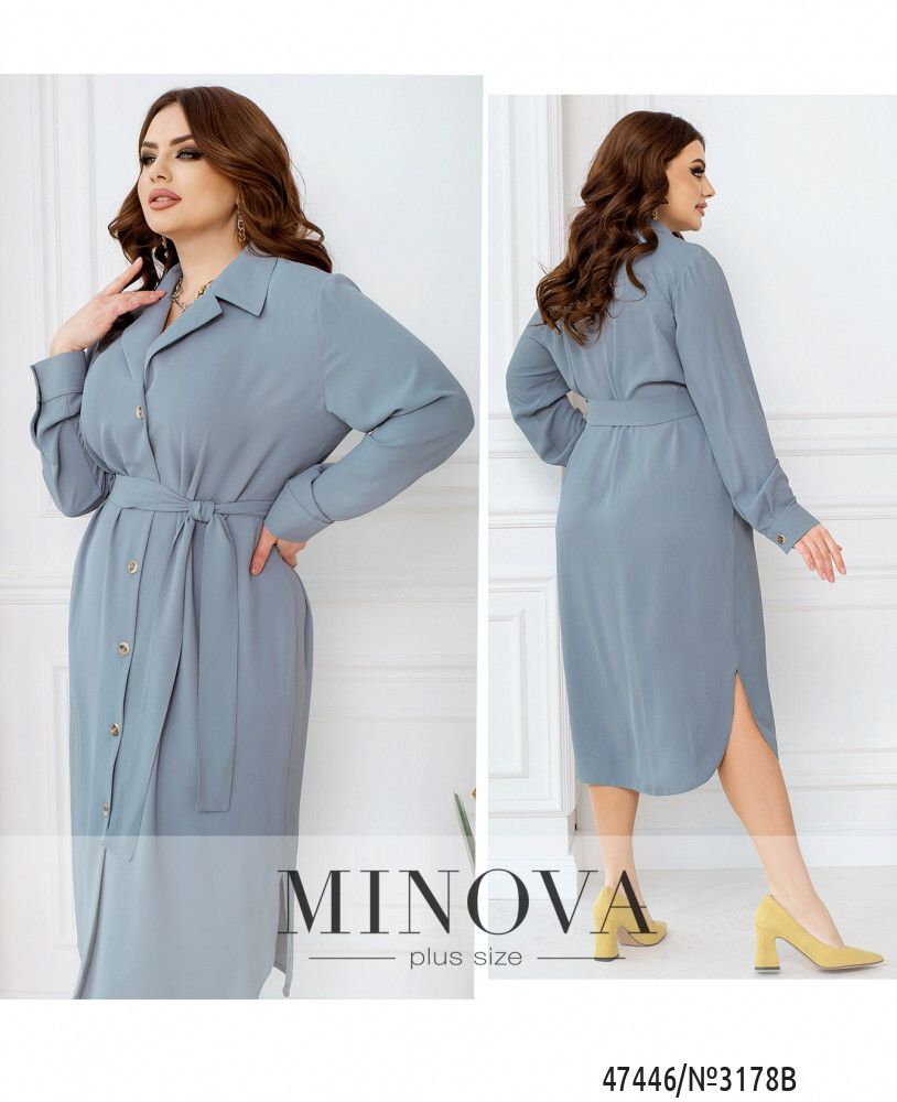 Платье 3178В-Серо-голубой Minova