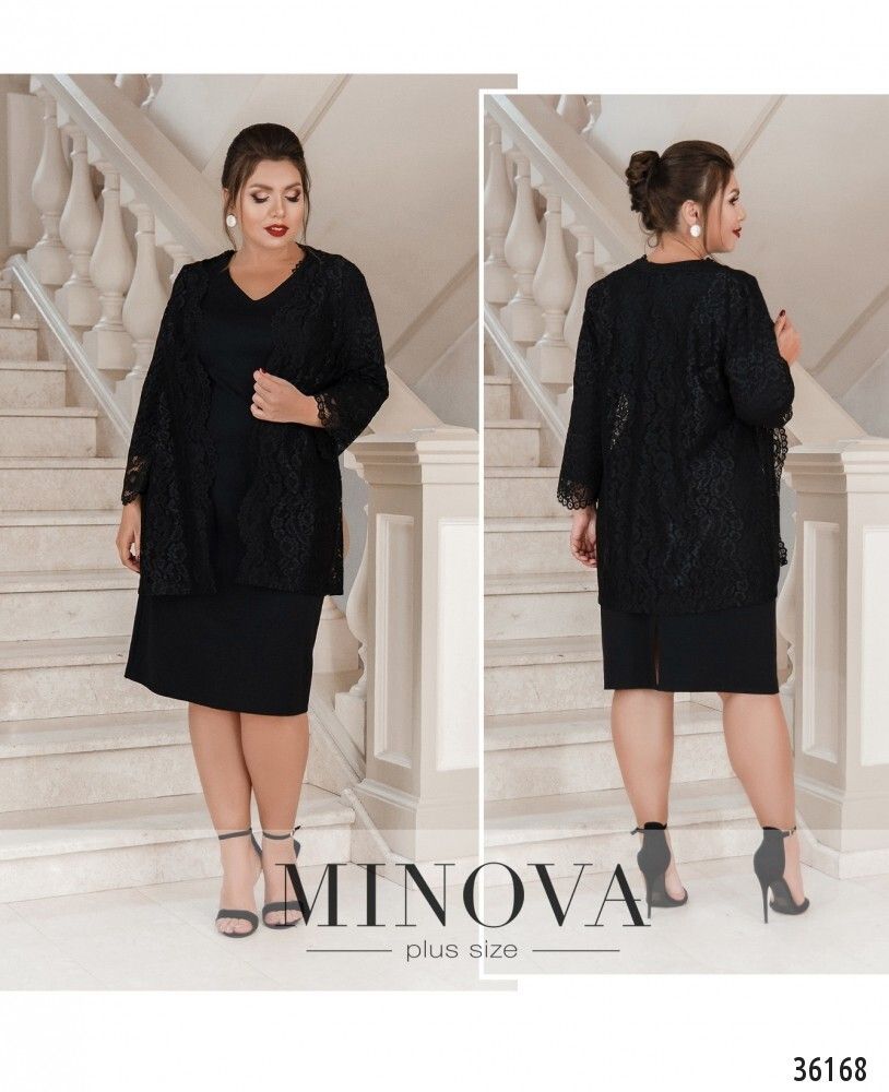 Платье 389-1-черный Minova