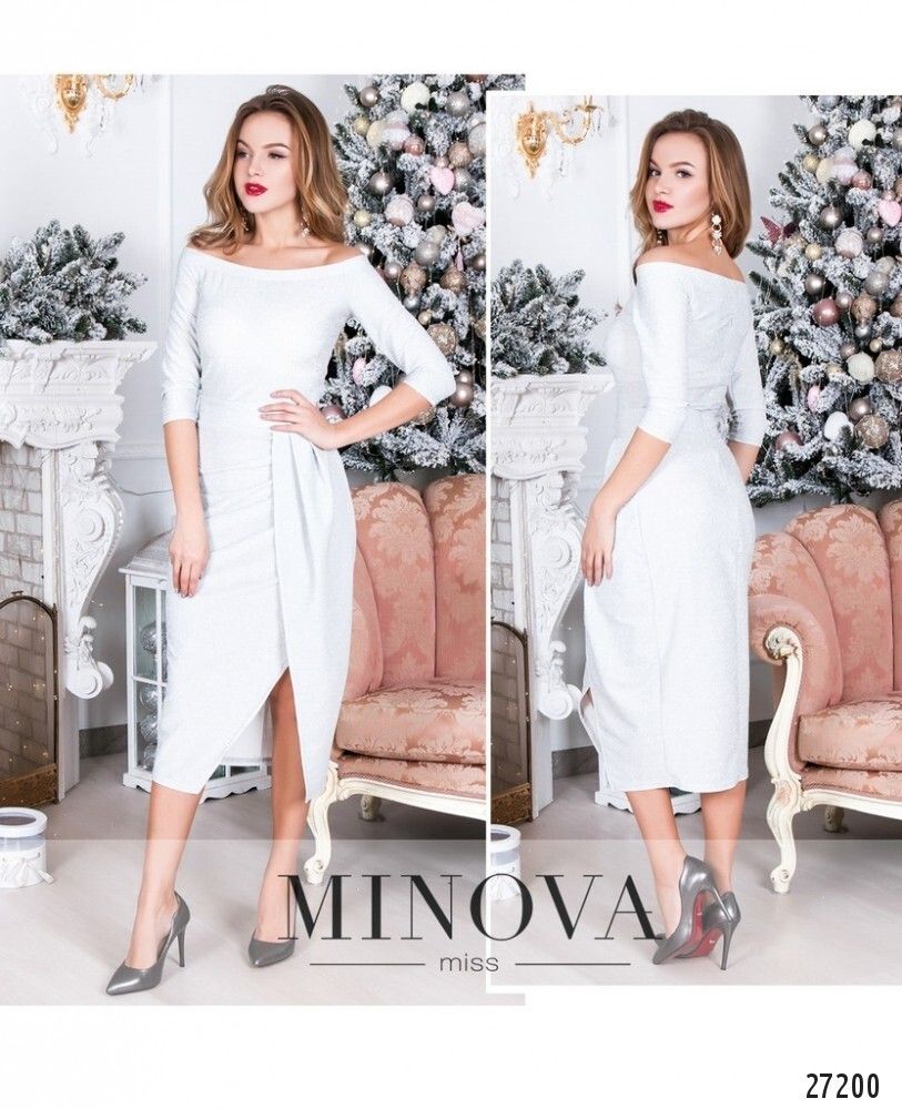 Платье 8598-светло-серый Minova