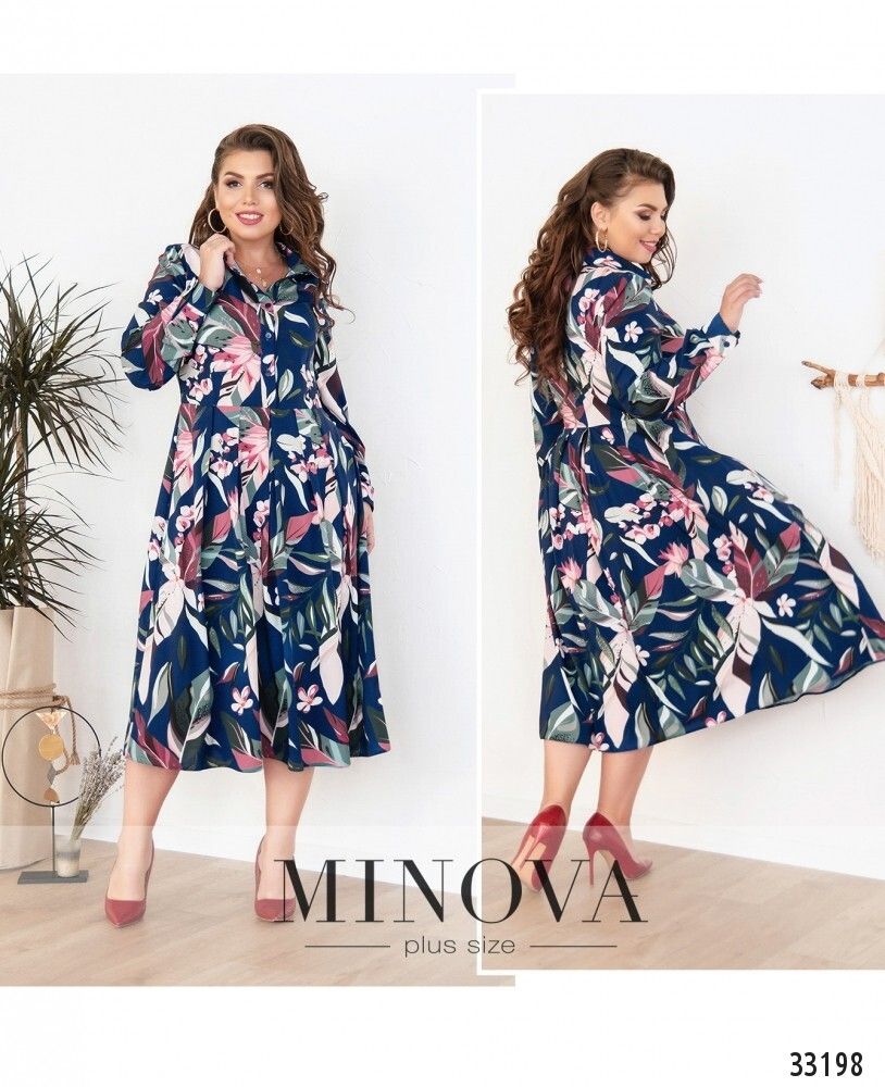 Платье 3120Б-синий Minova