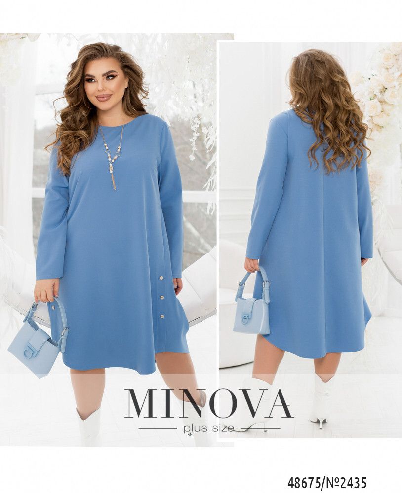 Платье 2435-голубой Minova